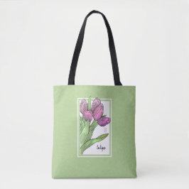 Tulipas no Sage Tote Bag