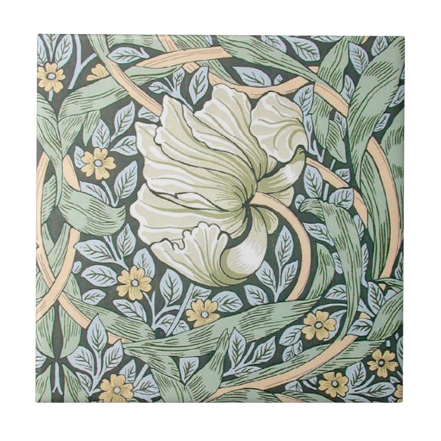 Tulipas Pimpernel Arte Botânica William Morris (Frente)