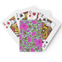 Tulipas Pink e Mint Stylin' em Cartas de Baralho