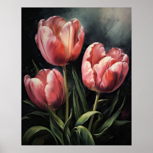 Tulipas Rosa Flores Impressão