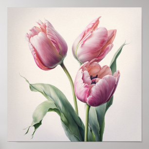 Tulipas rosa Impressão