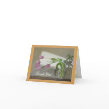 Tulipas Rosa Obrigado Cartão Nota