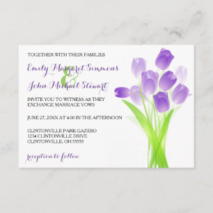 Tulipas Roxas - Convite para Casamento 3x5