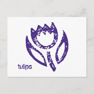 Tulipas Tulipa Azul Escuro Cartão Postal