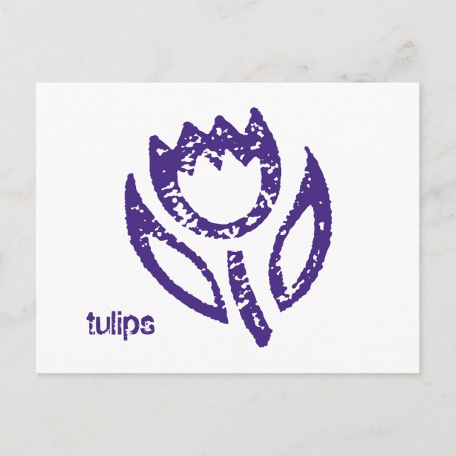 Tulipas Tulipa Azul Escuro Cartão Postal (Frente)