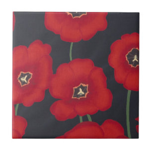 Tulipas Vermelhas Brilhantes a Preto, Trivets