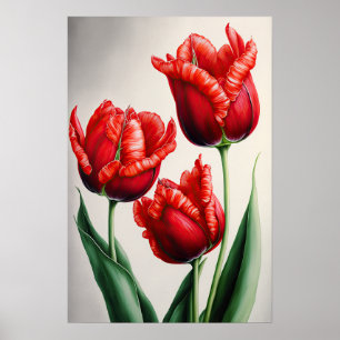 Tulipas Vermelhas Impressão