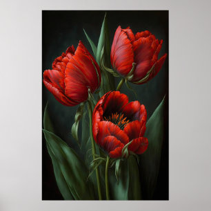 Tulipas Vermelhas Impressão