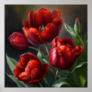 Tulipas Vermelhas Impressão