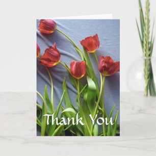 Tulipas Vermelhas Personalizadas Obrigado Cartões