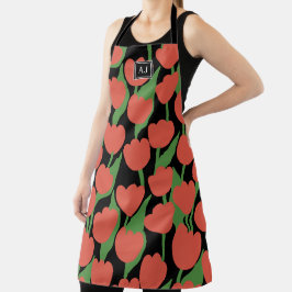 Tulipas vermelhas retro, Apron personalizado