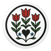 Tulips Pennsylvania Hex Sinal Cerâmica Knob