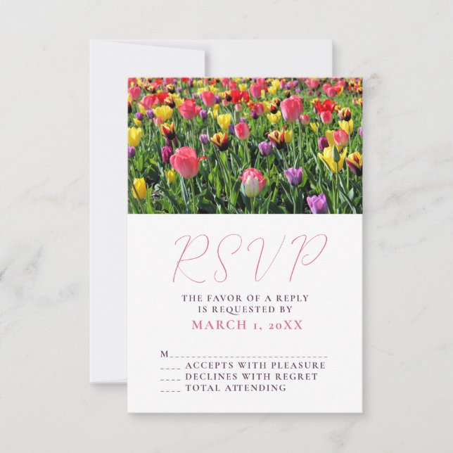 Tulips Spring Wedding RSVP (Frente)