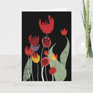 Tulipso méxico papel da noite flores cartão de sau