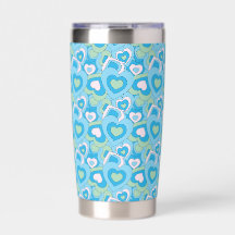 Tumbler Coração Turquesa Retro