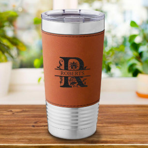 Tumbler de aço inoxidável do monograma filigrana