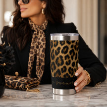Tumbler de Pelúcia de Leopardo Personalizado | Cop