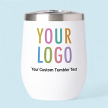 Tumbler de vinho isolado de 11 oz com logotipo per