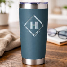 Tumbler Isolado | Monograma Geométrico Moderno