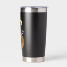 Tumbler Isolado Preto com Monograma Dourado Shine