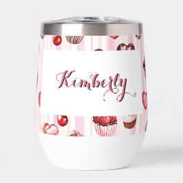 Tumbler térmico personalizável do coração Choco