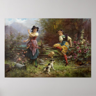 Tumbling Apples por Hans Zatzka - poster