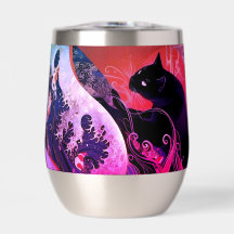 Tumblr de aço inoxidável com gato art déco
