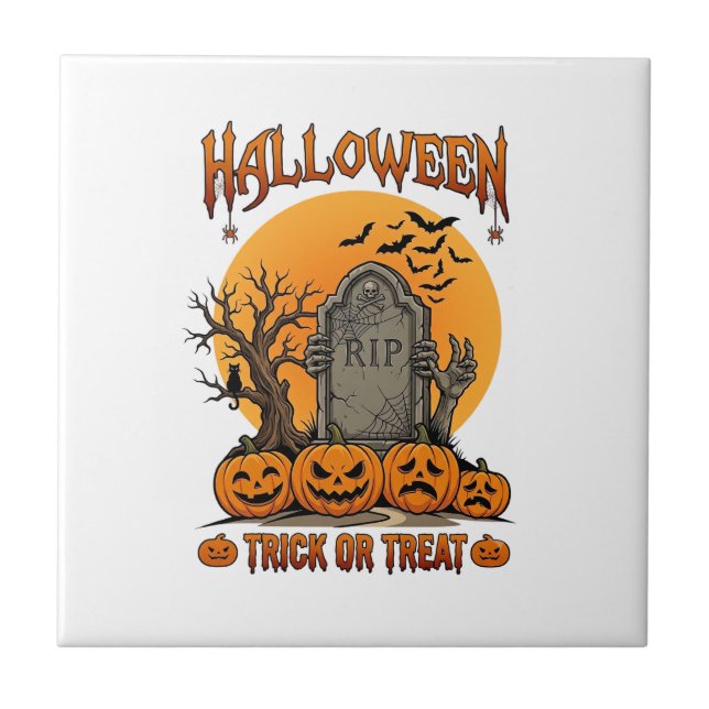Túmulo de Halloween para Doces ou Travessuras Mãos (Frente)