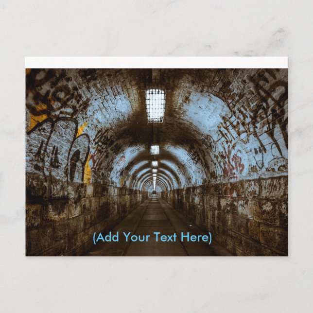 Túnel do comboio com cartão postal do Grafite (Frente)