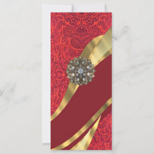 Turbilhão vermelho damasco e ouro