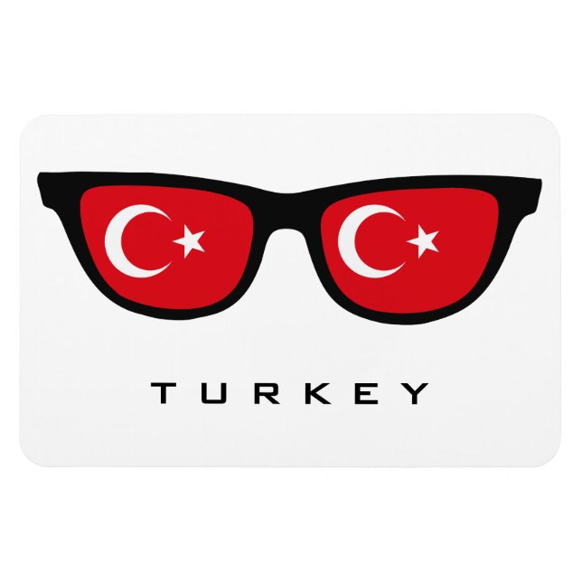 Turco Sombra texto personalizado e ímã de cor (Horizontal)