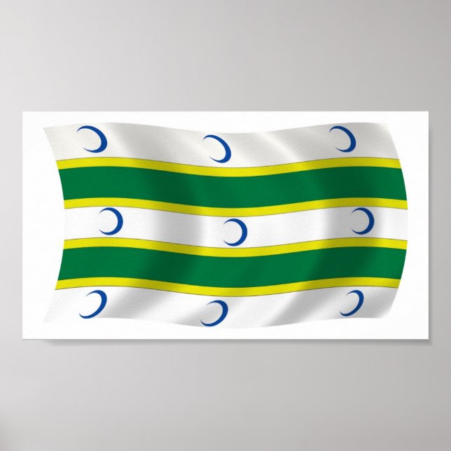 Turcomenos Flag Poster Impressão (Frente)