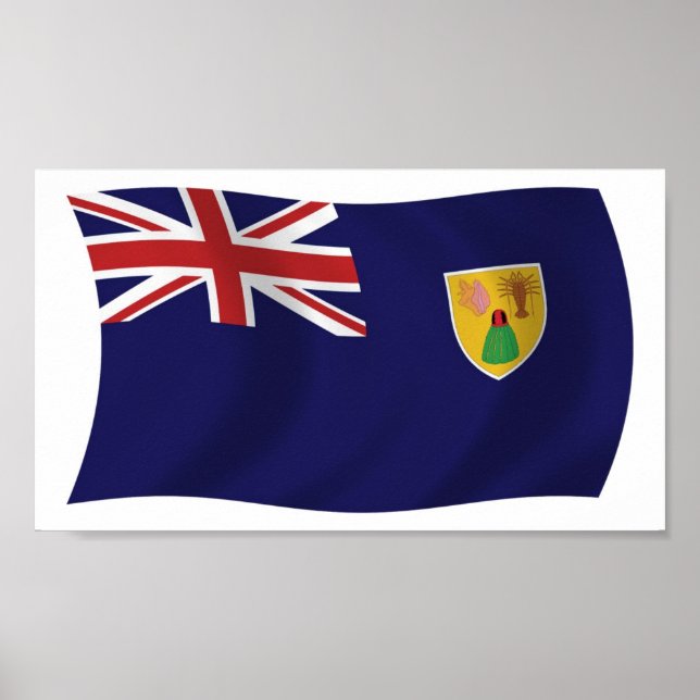 Turcos e Caicos Islands Flag Poster Impressão (Frente)