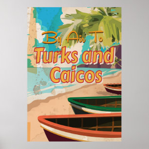 Turcos e poster das viagens vintage de Caicos