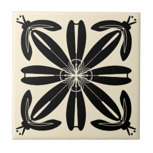Turia Espanha Art Nouveau Black and Cream Azulejo