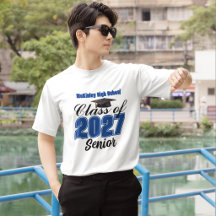Turma Azul de 2027 Camisa Personalizada do Ensino 