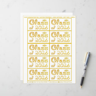 Turma de 2026 Formatura Adesivo Dourado Legendas P