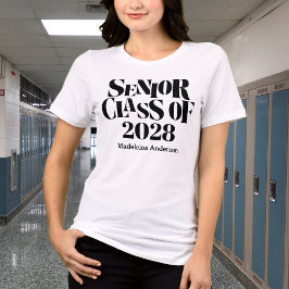 Turma Sênior de Graduação Retro Preto e Branco