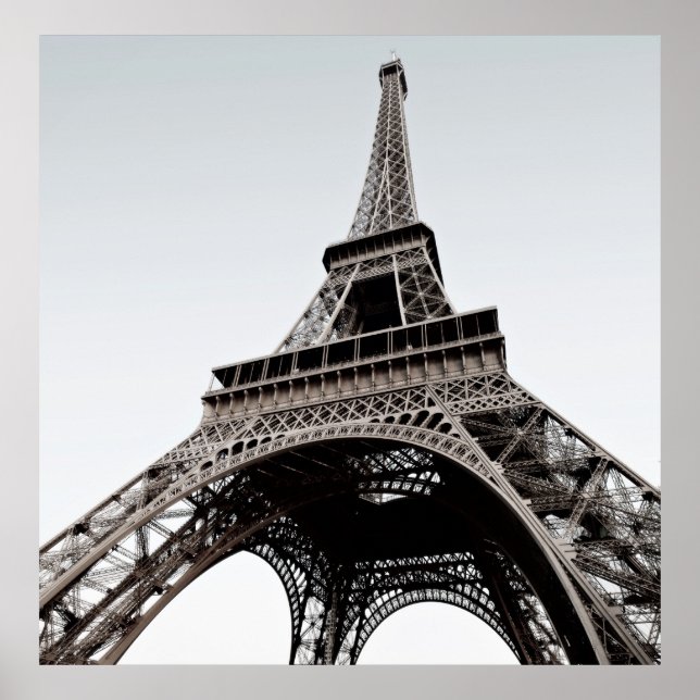 Turnê Eiffel Black & White Poster (Frente)