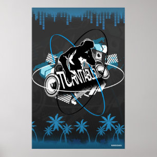 Turntablism DJ Poster Music Turntable Disc Jockey