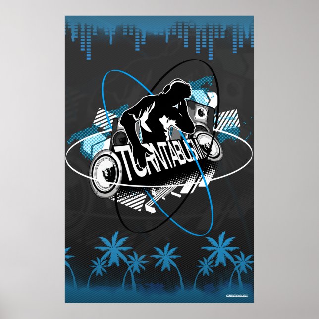 Turntablism DJ Poster Music Turntable Disc Jockey (Frente)