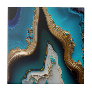 Turquesa Aqua Azul Gemstone Azul Dourado Acrísio A