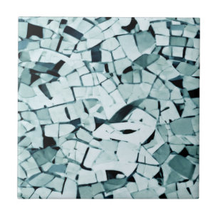 Turquesa aquamarina mosaico desbastado