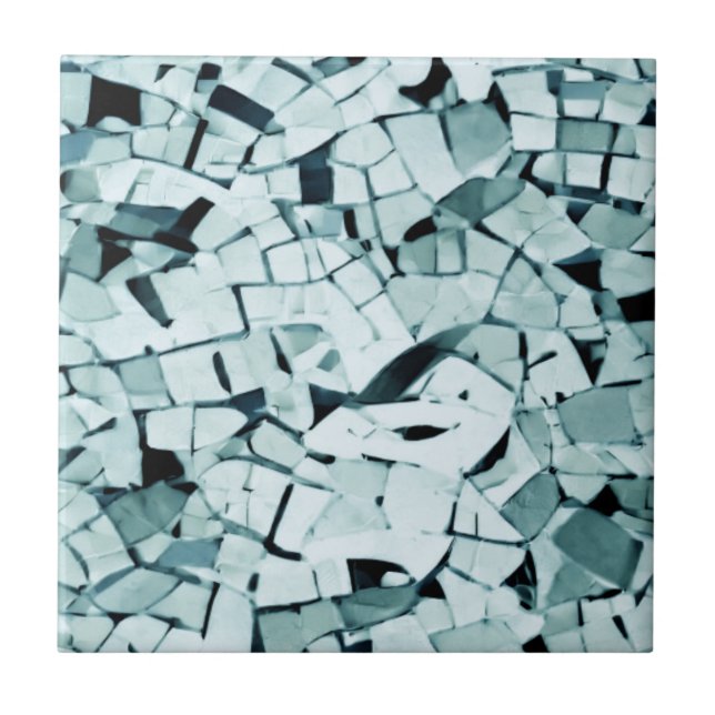 Turquesa aquamarina mosaico desbastado (Frente)