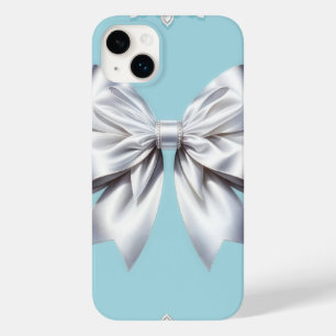 Turquesa Azul de Ovo de Robin Grande Laço Branco N