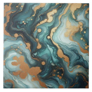 Turquesa Azul e Ouro Tinta Álcool