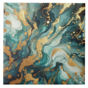 Turquesa Azul e Ouro Tinta Álcool