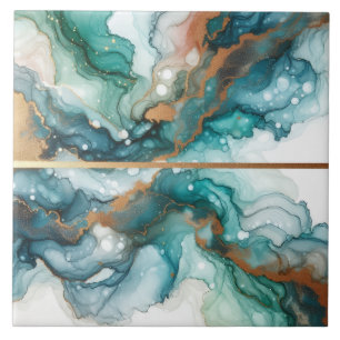 Turquesa Azul e Ouro Tinta Álcool