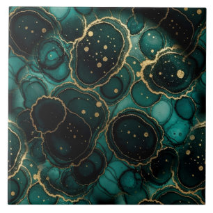 Turquesa Azul, Preto e Dourado Tinta Álcool