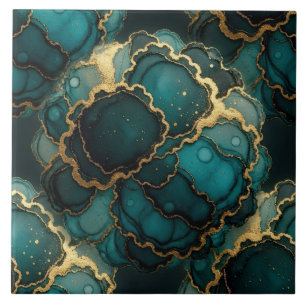 Turquesa Azul, Preto e Dourado Tinta Álcool